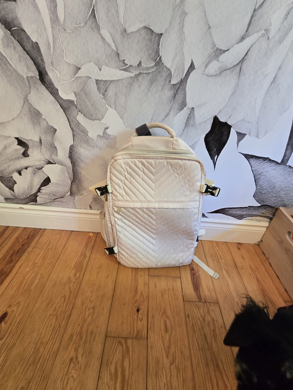 Quilted Cream Women's Backpack - Sleek Everyday Bag